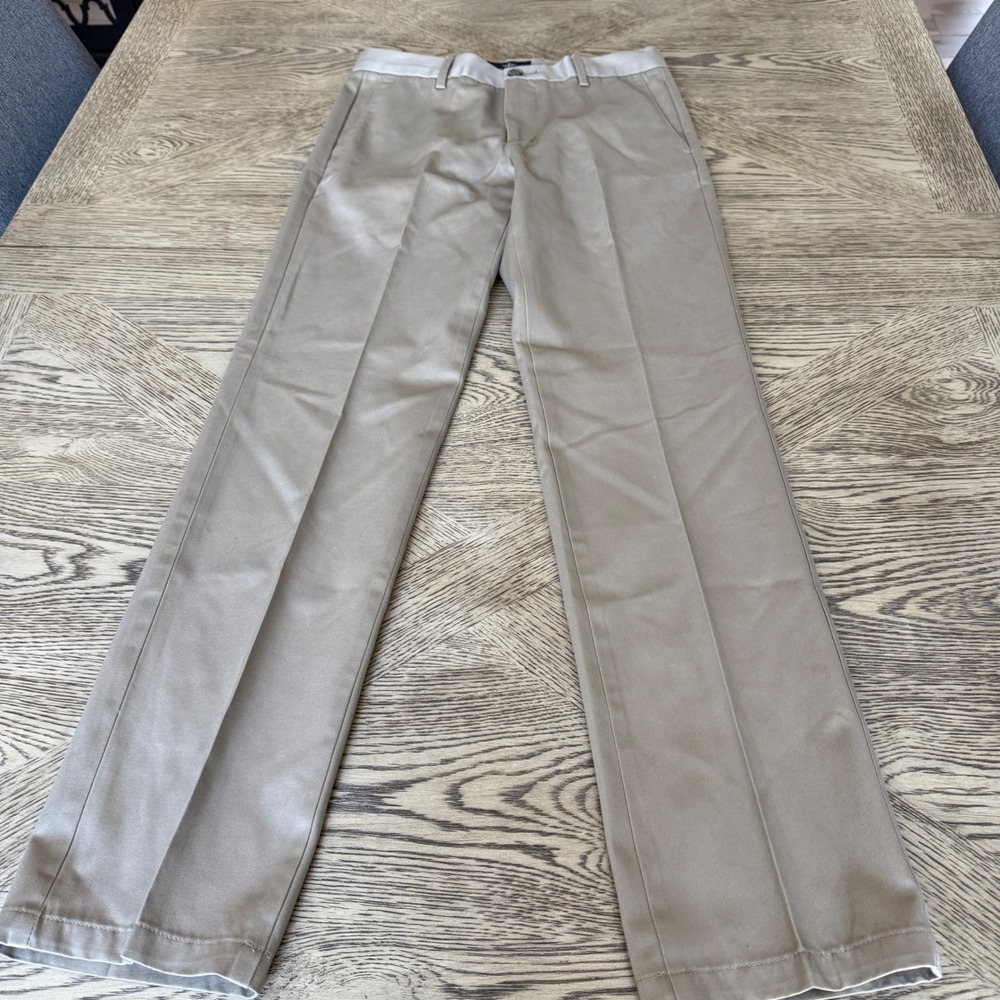 Dockers Mens Slim Fit Chinos Khaki Tan Flat Front Dress Pants 29x32